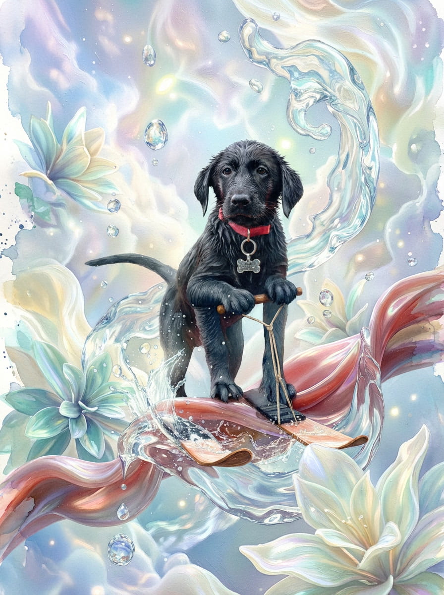 A whimsical watercolor adventure, capturing your pet's spirit - whether sailing through memories or floating into you heart