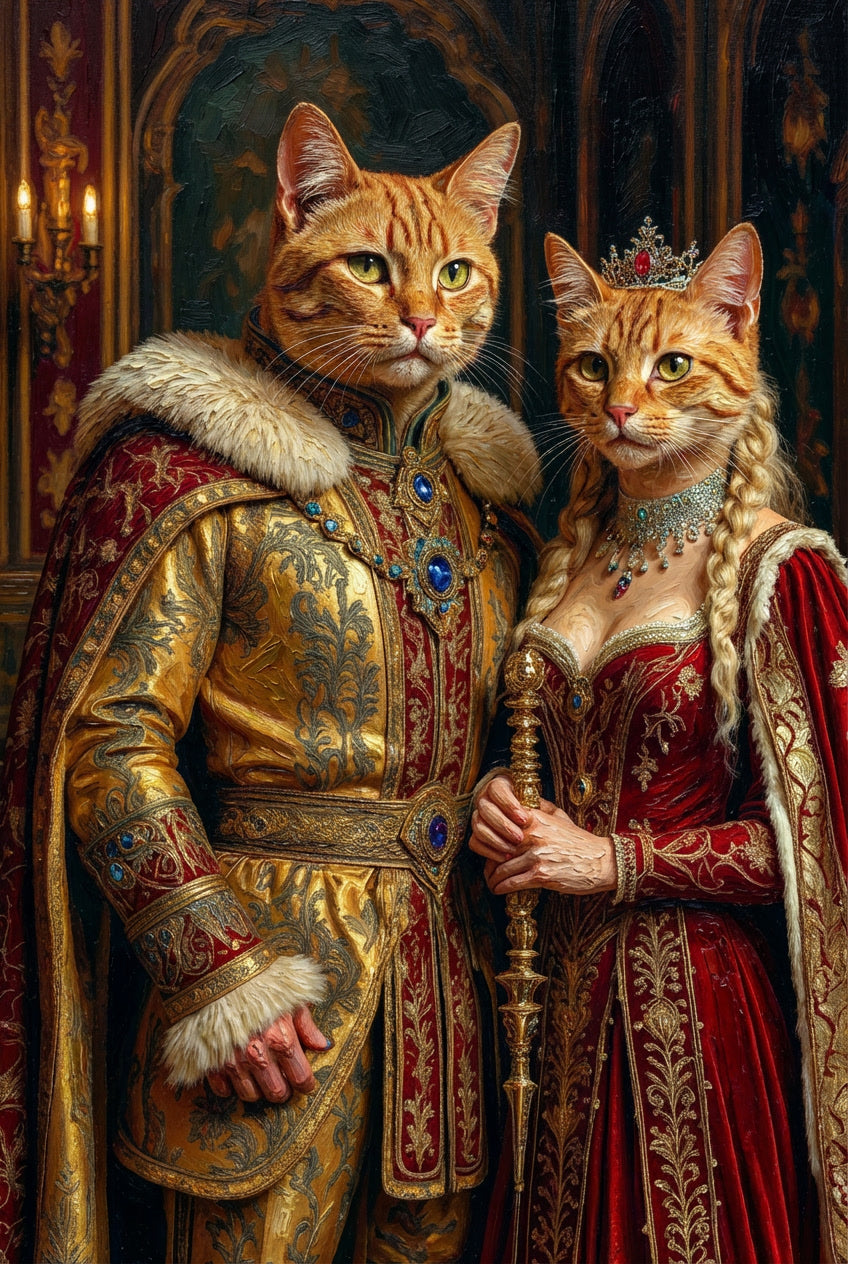 ROYAL PAINTINGS...Crown your pet in royal splendor - select a noble style, and we'll craft a majestic portrait fit for a king or queen
