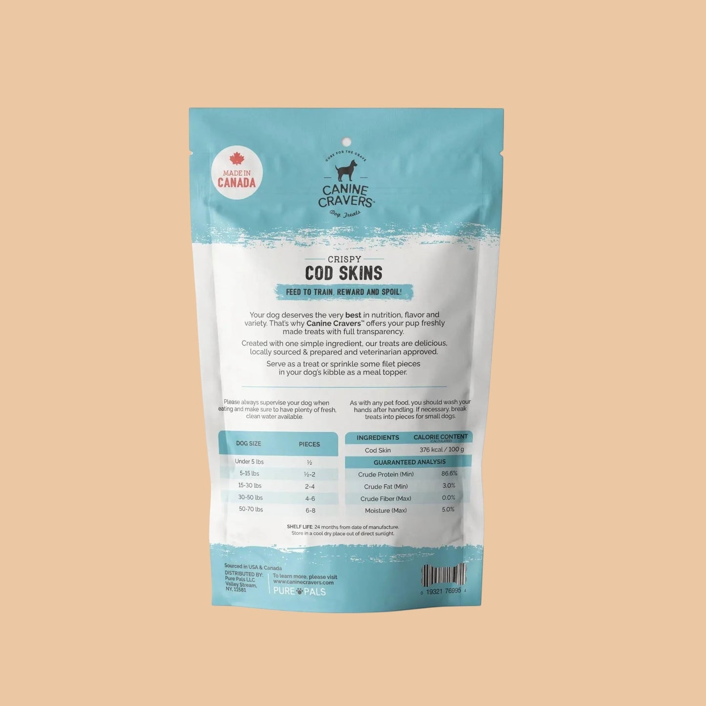 CANINE CRAVERS Crispy Cod Skins Gourmet Dog Treats