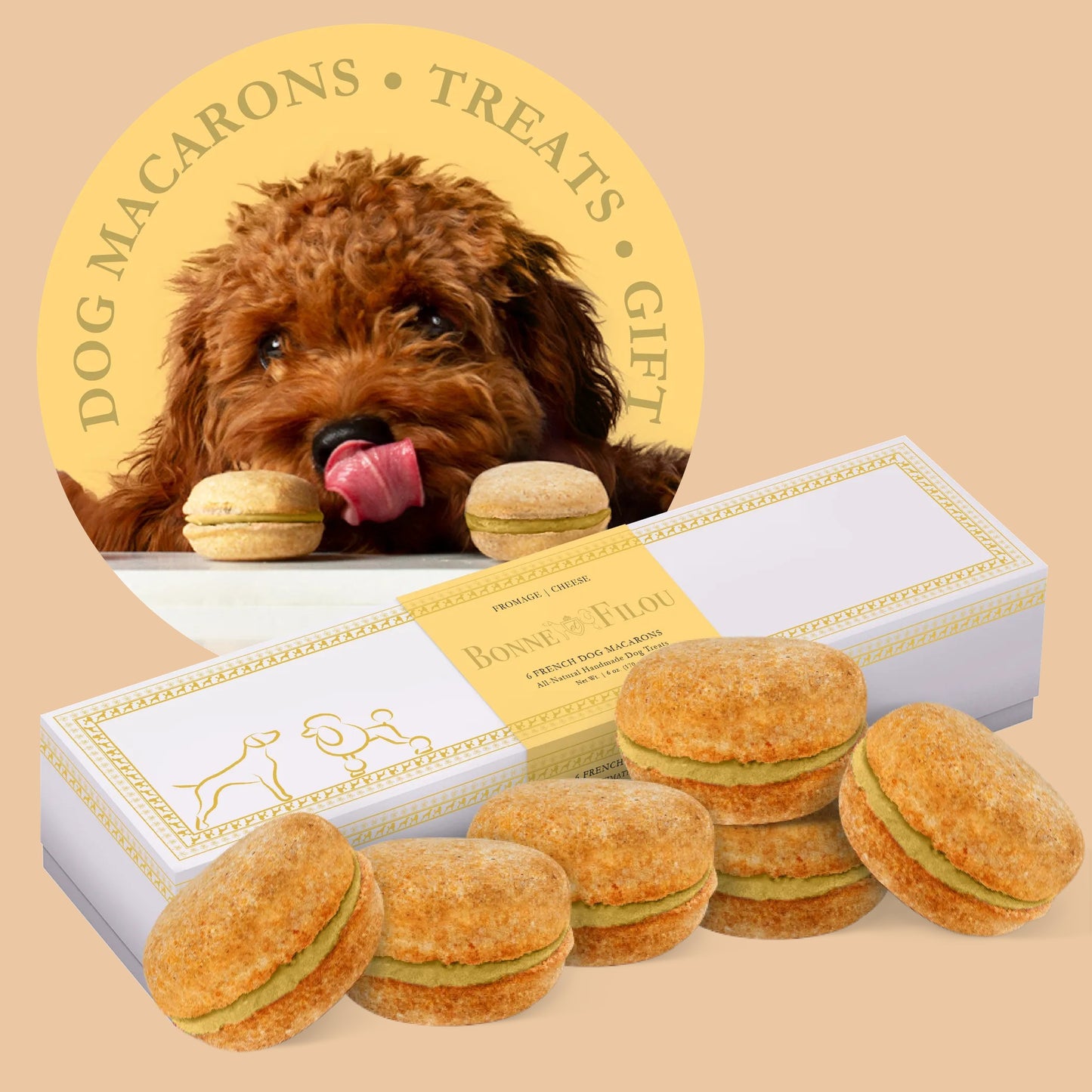 Dog Macarons - Box of 6 (Available in 12 Flavors)