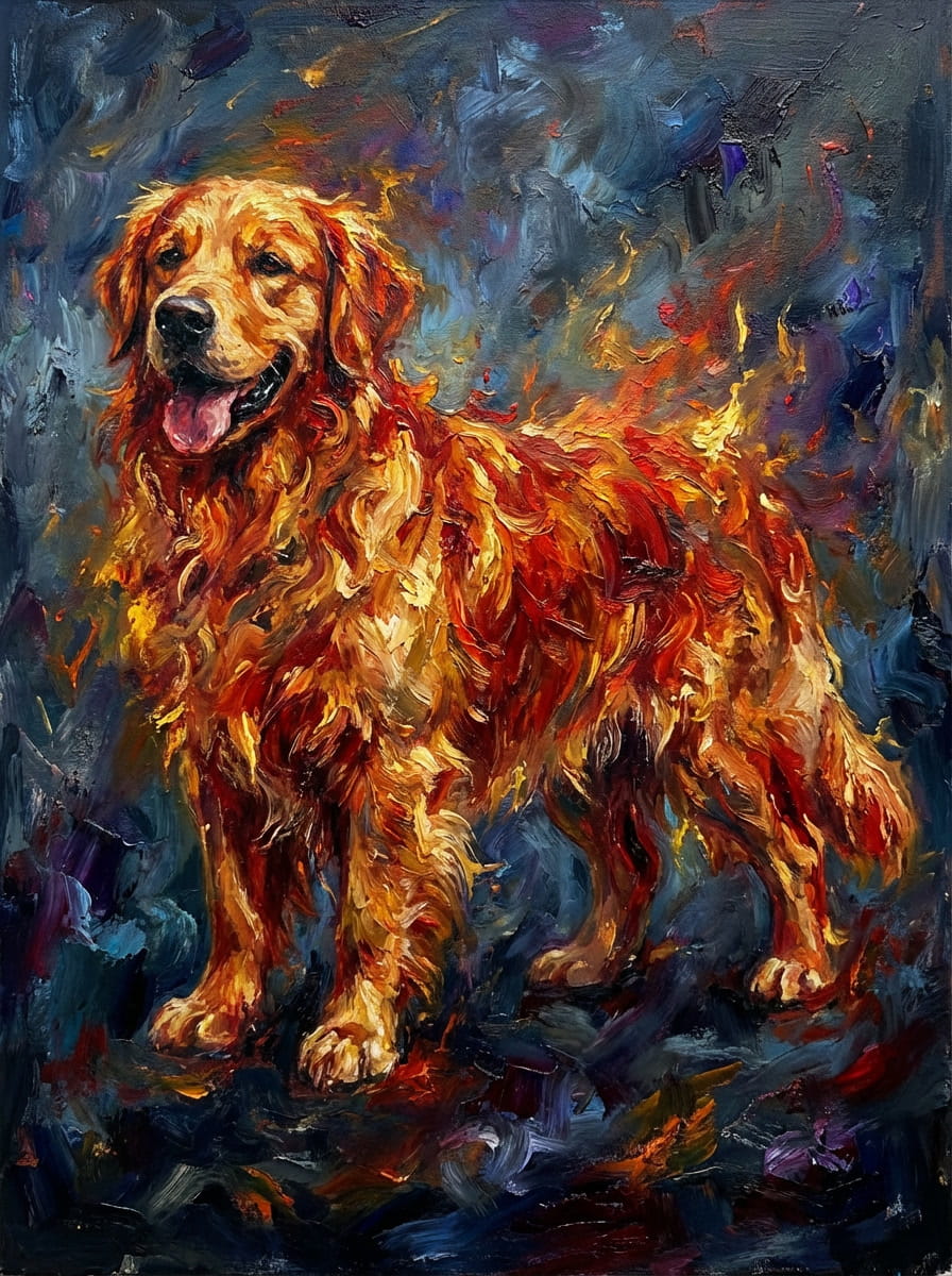 An enchanting fusion of nature and soul, all the abstract forest artworks celebrate the golden spirit of your loyal compaion amid the beauty of the wild