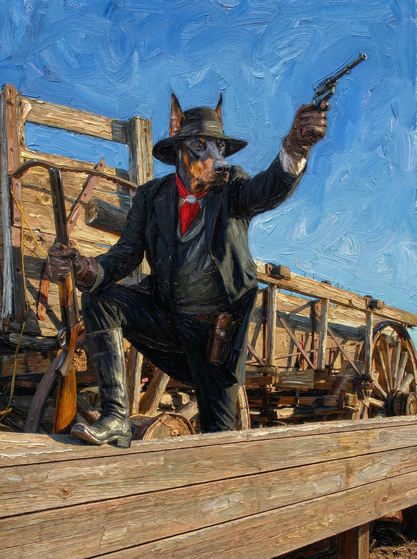 Gun Fighters - Imagine your pet as a Gunslinger of old. Standing in a lonely street staring down their adversary