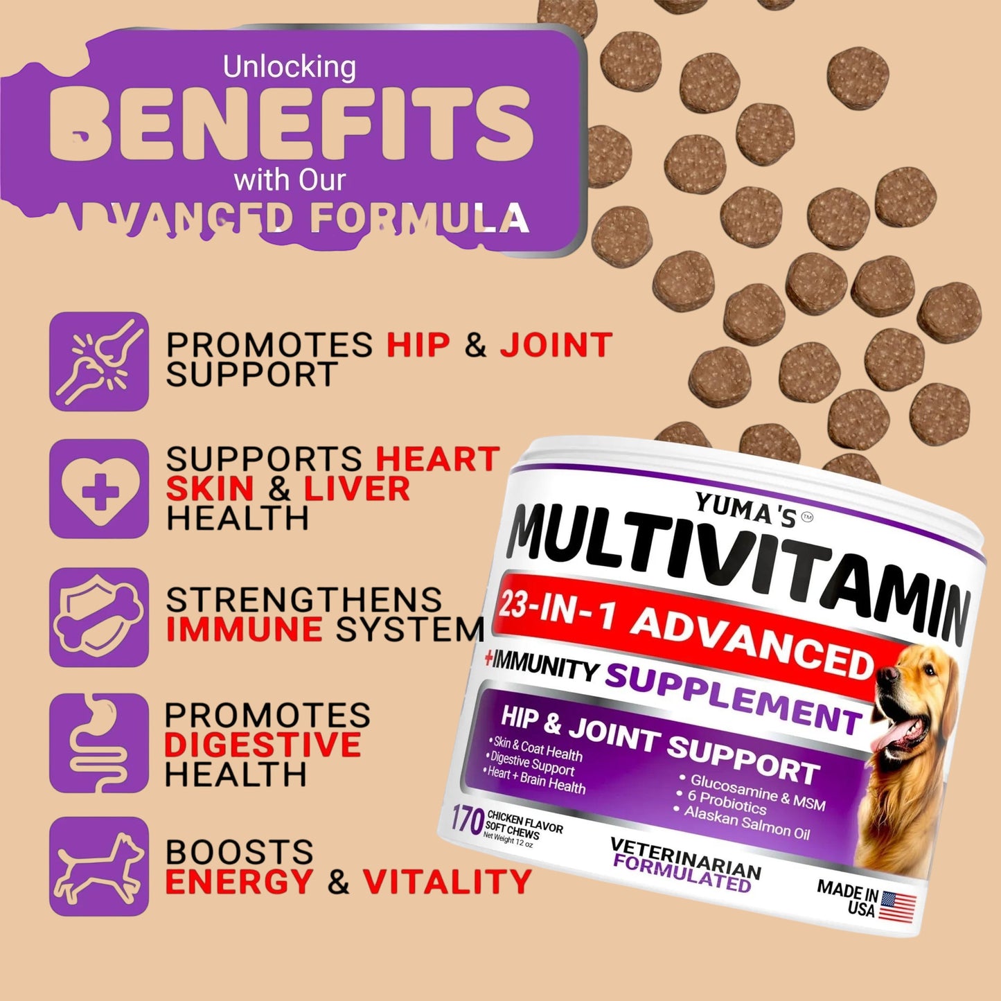 Dog Multivitamin Chewable with Glucosamine