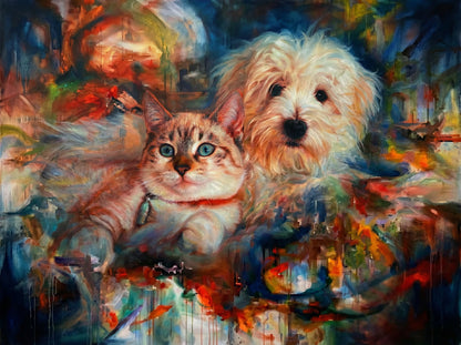 Rich, bespoke Abstract Oil on Canvas Paintings, created from the furtile imagination of the finest Graphic Artists in the world, Abstract Paintings offering  a  lifetime of memories - We will allways email 2 to 4 paintings for your final approval