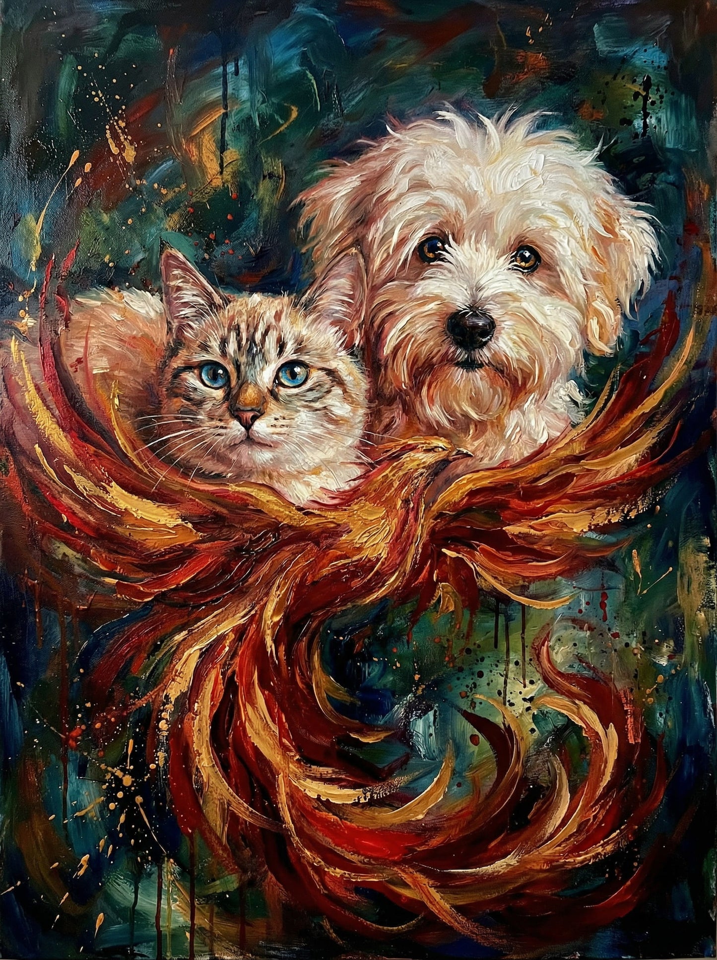 Rich, bespoke Abstract Oil on Canvas Paintings, created from the furtile imagination of the finest Graphic Artists in the world, Abstract Paintings offering  a  lifetime of memories - We will allways email 2 to 4 paintings for your final approval