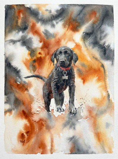 A whimsical watercolor adventure, capturing your pet's spirit - whether sailing through memories or floating into you heart