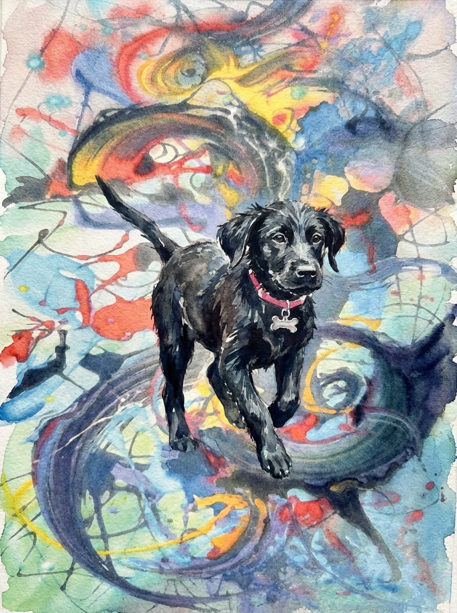 A whimsical watercolor adventure, capturing your pet's spirit - whether sailing through memories or floating into you heart