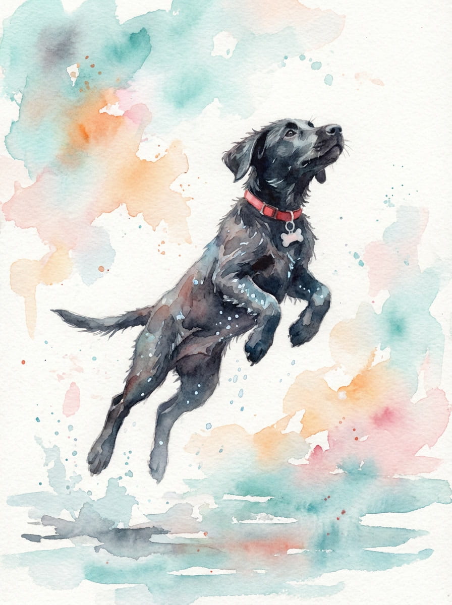 A whimsical watercolor adventure, capturing your pet's spirit - whether sailing through memories or floating into you heart