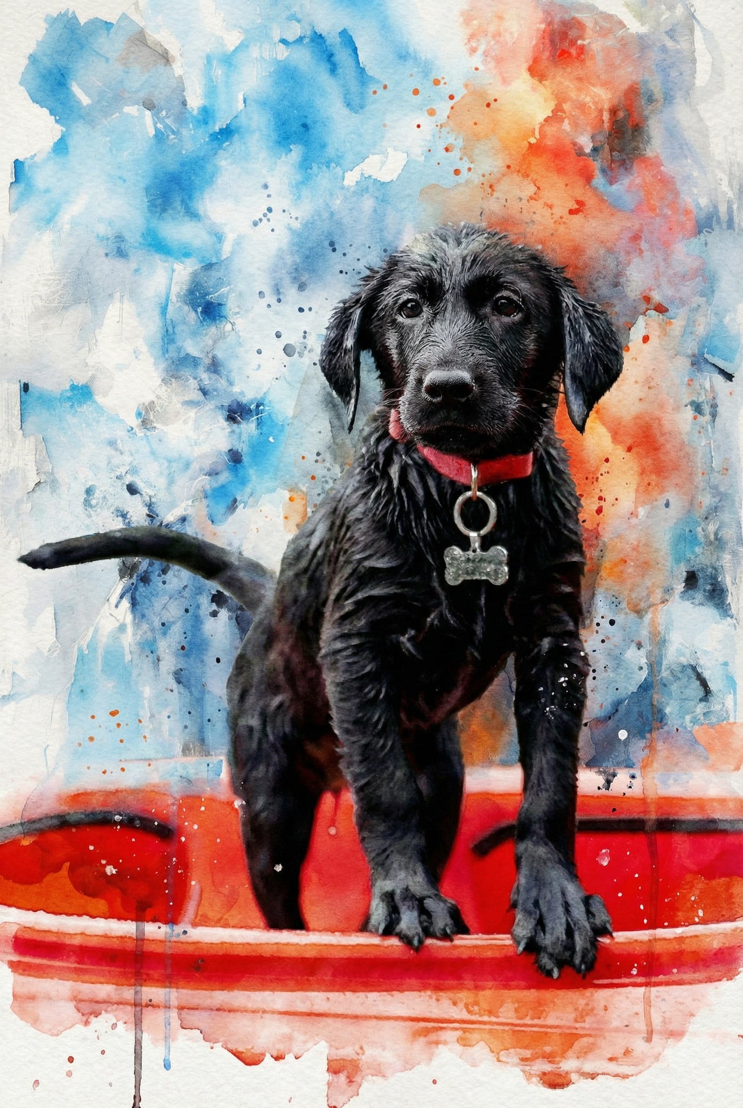 A whimsical watercolor adventure, capturing your pet's spirit - whether sailing through memories or floating into you heart