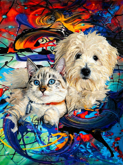 Rich, bespoke Abstract Oil on Canvas Paintings, created from the furtile imagination of the finest Graphic Artists in the world, Abstract Paintings offering  a  lifetime of memories - We will allways email 2 to 4 paintings for your final approval