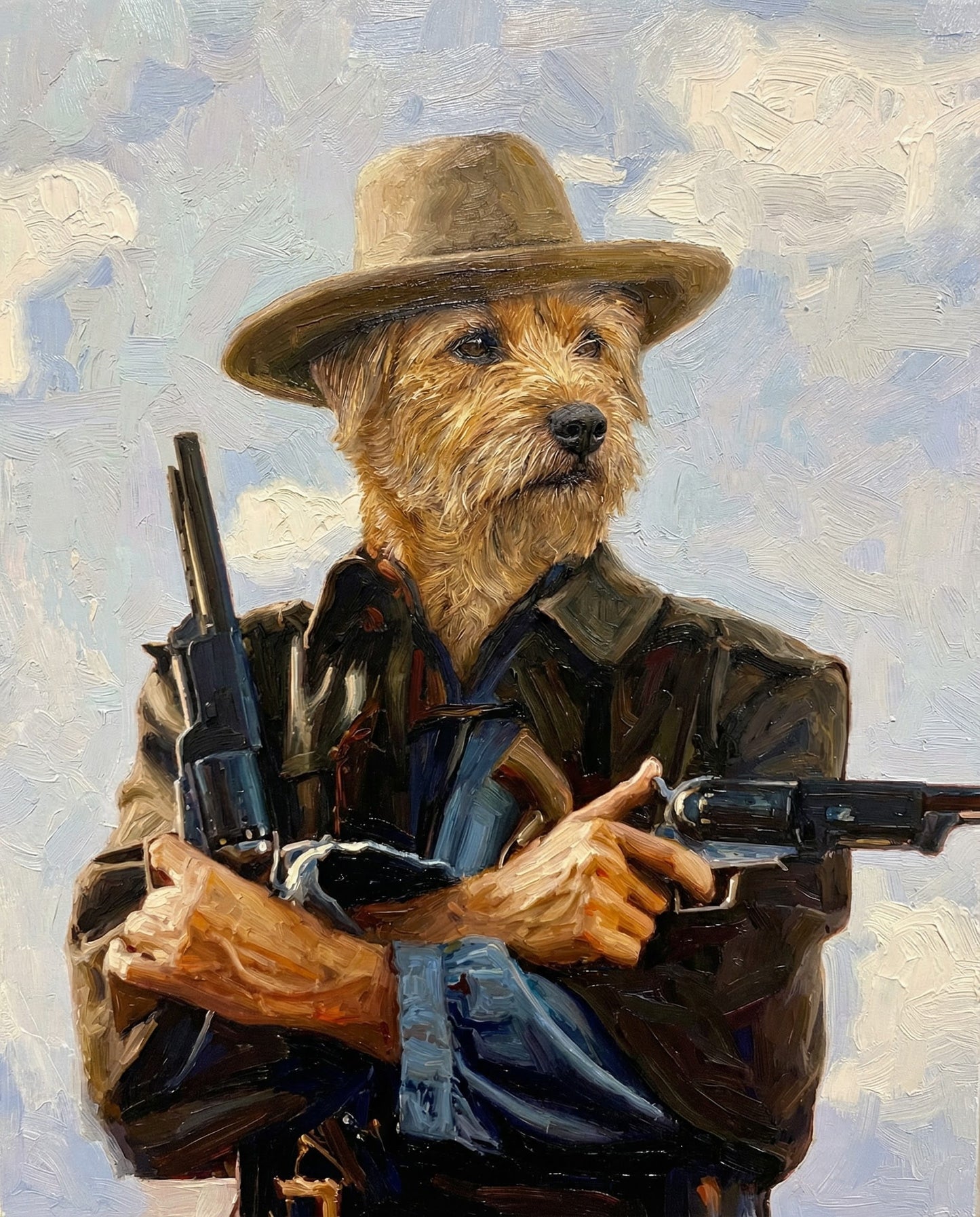 Gun Fighters - Imagine your pet as a Gunslinger of old. Standing in a lonely street staring down their adversary