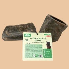 WATER BUFFALO HORN TUFFIE- 100% Natural Dog Treat & Chews, Grain-Free, Gluten-Free, Dog Chewing Dental Toys, 2 COUNT, 7.5 oz