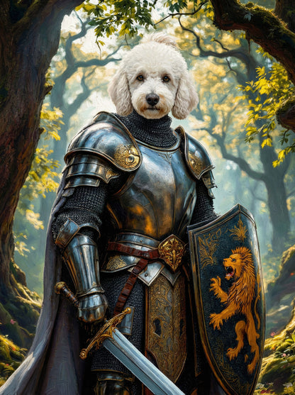 Knights of Old - Your pet as a gallant knight. Choose from epic scenes and shining armor - we'll craft their medieval masterpiece