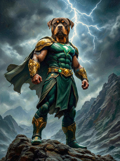 Knight Guardians of the Future - Send your pet to the stars! With glowing blades and futuristic armour, we'll craft their cosmic hero portrait !