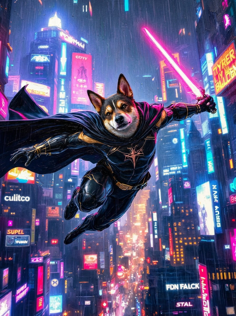 Knight Guardians of the Future - Send your pet to the stars! With glowing blades and futuristic armour, we'll craft their cosmic hero portrait !