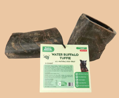 Pets Paradise Love water buffalo horn dog chews, two natural, long-lasting dental treats for aggressive chewers.