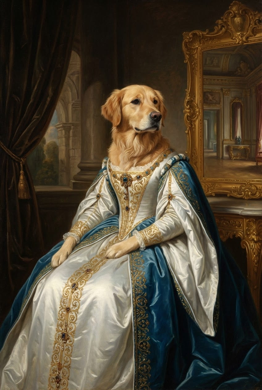 RENAISSANCE TOUCH - Transform your pet into a timeless masterpiece - select a Renassance inspired style, and we'll paint your furry friend into art history