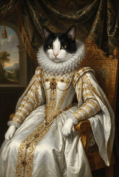 RENAISSANCE TOUCH - Transform your pet into a timeless masterpiece - select a Renassance inspired style, and we'll paint your furry friend into art history